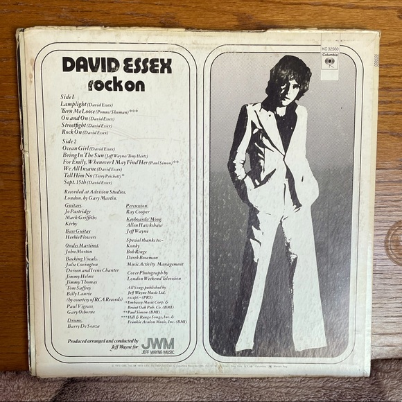 David Essex “Rock On” Vintage Vinyl Record - Picture 3 of 5
